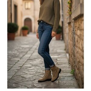 ALLSAINTS Ariel Women's Boots Size US 8 EU 39 Light Brown Suede Zip Front